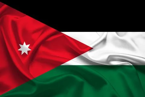 Flag Of Libya, Libya flag, National flag of Libya. fabric flag of Libya. Stock Illustration