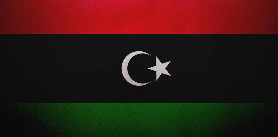 Flag of Libya on a paper Stock Illustration