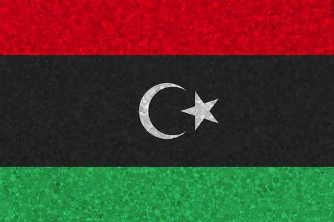 Flag of Libya on styrofoam texture Stock Illustration