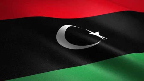 Flag of Libya. Waving flag with highly detailed fabric texture seamless loopable Stock-Footage 121876225
