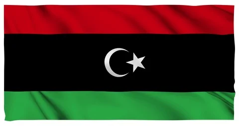 Flag of Libya waving on a samless loop over an easily removable background 스톡 동영상 98373273