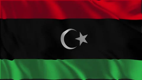 Flag of Libya waving slowly Stock-Footage 338131655