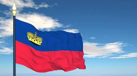 Flag Of Liechtenstein Stock Footage 10722643