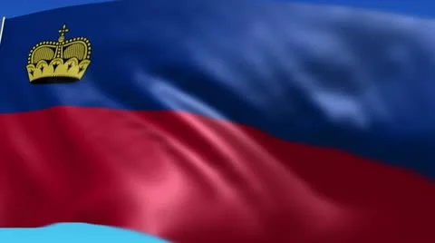 Flag of Liechtenstein Stock Footage 10809072