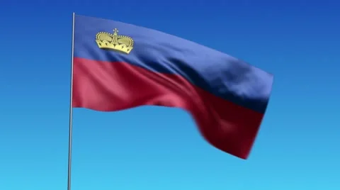 Flag of Liechtenstein Stock Footage 10809073