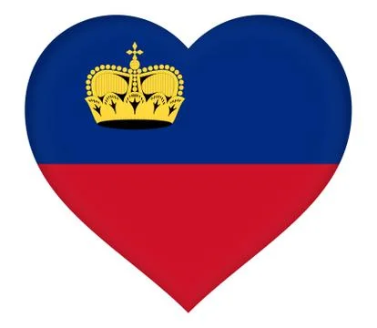 Flag of Liechtenstein Heart Illustrazione stock