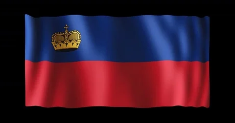 Flag of Liechtenstein, seamless loop animation Stock Footage 83959459