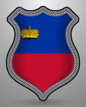 Flag of Liechtenstein. Vector Badge and Icon Stock Illustration