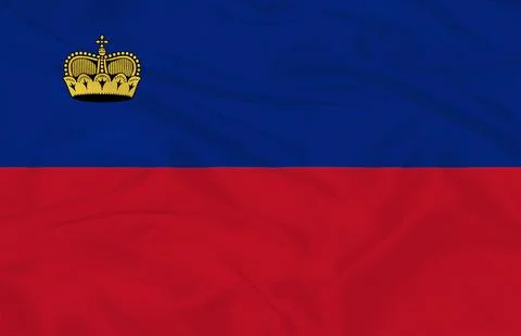 Flag of Liechtenstein Waving Stock Illustration