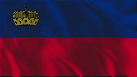 Flag of Liechtenstein waving slowly Video stock 337722133