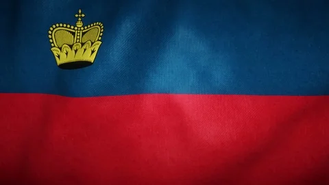 Flag of Liechtenstein waving in the wind Stock-Footage 125829675