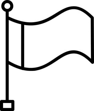 Flag Line Icon Design Stock Illustration