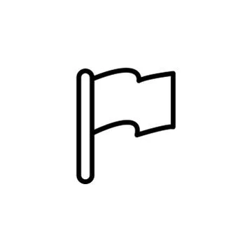 Flag Line Icon In Flat Style Vector For App, UI, Websites. Black Icon Vector Stock Illustration