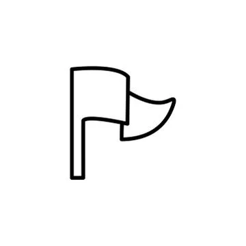 Flag Line Icon In Flat Style Vector For App, UI, Websites. Black Icon Vector Stock Illustration