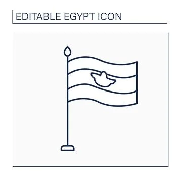 Flag line icon Stock Illustration