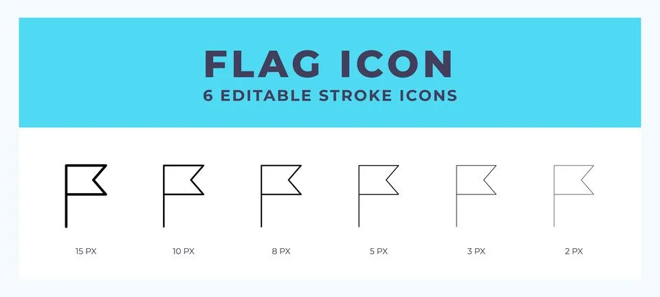 Flag line icon illustrations with editable strokes. イラスト素材