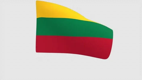 Flag of Lithuania – 3d render looped with alpha channel. Stock Footage 335146241