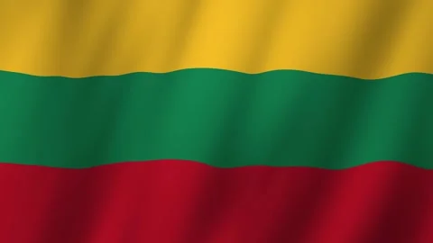 Flag Lithuania Animated waving in the wind Stock Footage 274973173