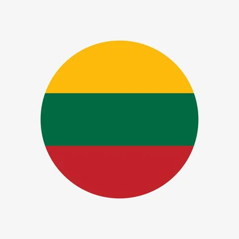 The flag of Lithuania in a circle Stock Illustration