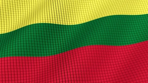 The flag of Lithuania is developing waves. Looped. Full HD 1080. Stock Footage 55158142