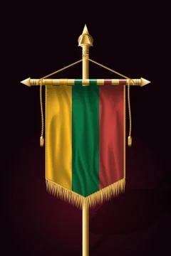Flag of Lithuania. Festive Vertical Banner. Wall Hangings Stock Illustration