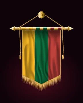 Flag of Lithuania. Festive Vertical Banner. Wall Hangings Stock Illustration