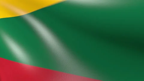 The flag of Lithuania flutters in the wind. 3d animation Stock Footage 163913040