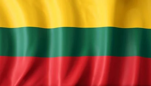 Flag of Lithuania with folds Stock Illustration