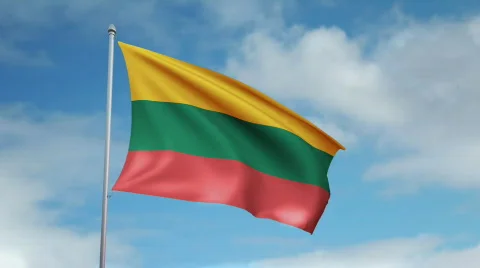 Flag of Lithuania 스톡 동영상 445393