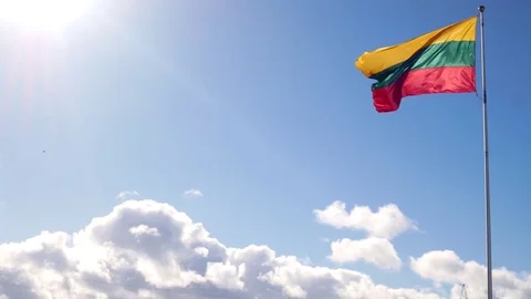 Flag of lithuania Stock Footage 72964316