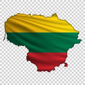 Flag Lithuania in the form of a map 库存插图
