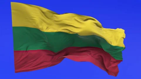 Flag of Lithuania on Green Screen 4K Video Footage Stock Footage 305380750