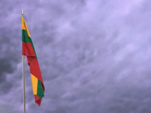 Flag of Lithuania hanging down dangling Stock Photos