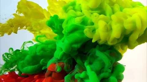 Flag of Lithuania made from color ink on a white background Stock-Footage 124253722