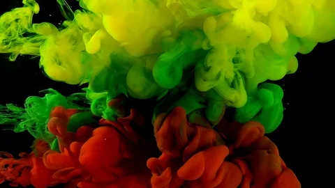 Flag of Lithuania made of colored ink on a black background Stock-Footage 124065863
