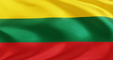Flag of Lithuania, Seamless looping animation fluttering in the wind Stock Footage 172494968