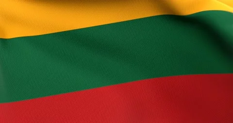 Flag of Lithuania Waving 3D Animation Close up, 4K UHD 60 FPS Stock Footage 165521035