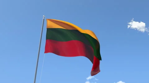 The flag of Lithuania Waving on the Wind. Stock Footage 43103840