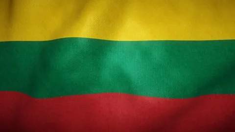 Flag of lithuania waving in the wind Stock-Footage 125829725
