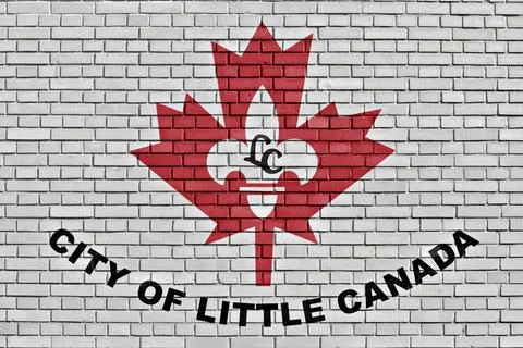 Flag of Little Canada painted on brick wall Stock Illustration