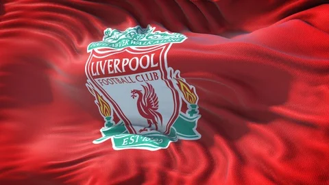 Flag of Liverpool Loop Stock Footage 104745100