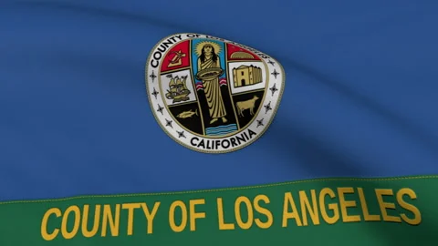 Flag of Los Angeles County Loop Stock Footage 241160891