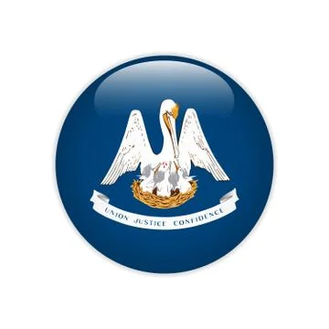 Flag Louisiana button Stock Illustration
