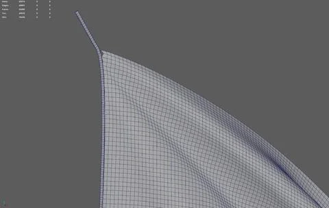 Flag low wind 6 second loopable 3D Model
