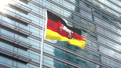 Flag of Lower Saxony Stock Footage 343557348