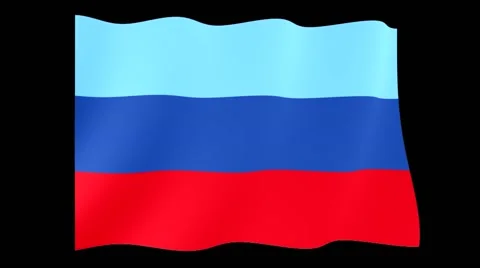Flag of the Lugansk People Republic.  Waving (PNG) computer animatie. Stock Footage 58751663