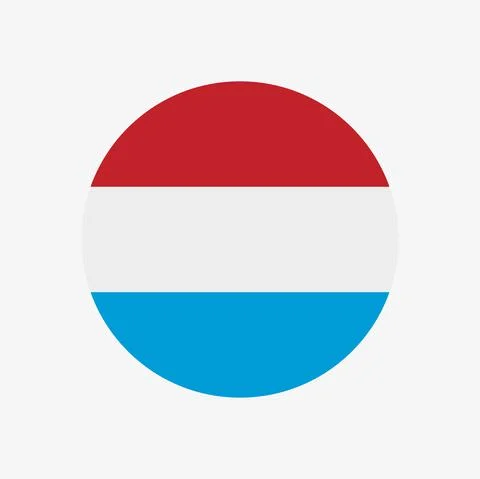 The flag of Luxembourg in a circle Stock Illustration