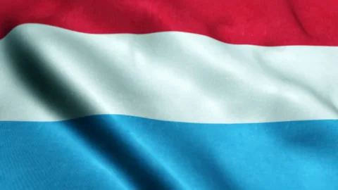Flag of Luxembourg gently waving in the wind. Seamless loop Video stock 226816209