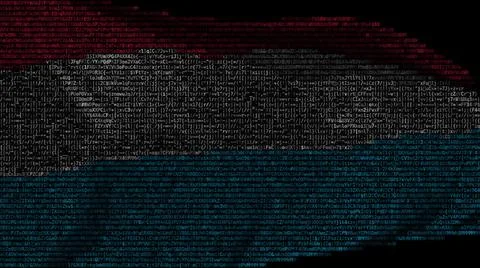 Flag of Luxembourg made of computer code, 3d rendering Stock-Illustration