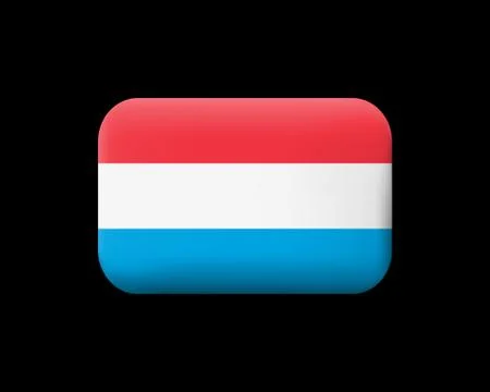 Flag of Luxembourg. Matted Vector Icon and Button. Rectangular Shape Illustrazione stock